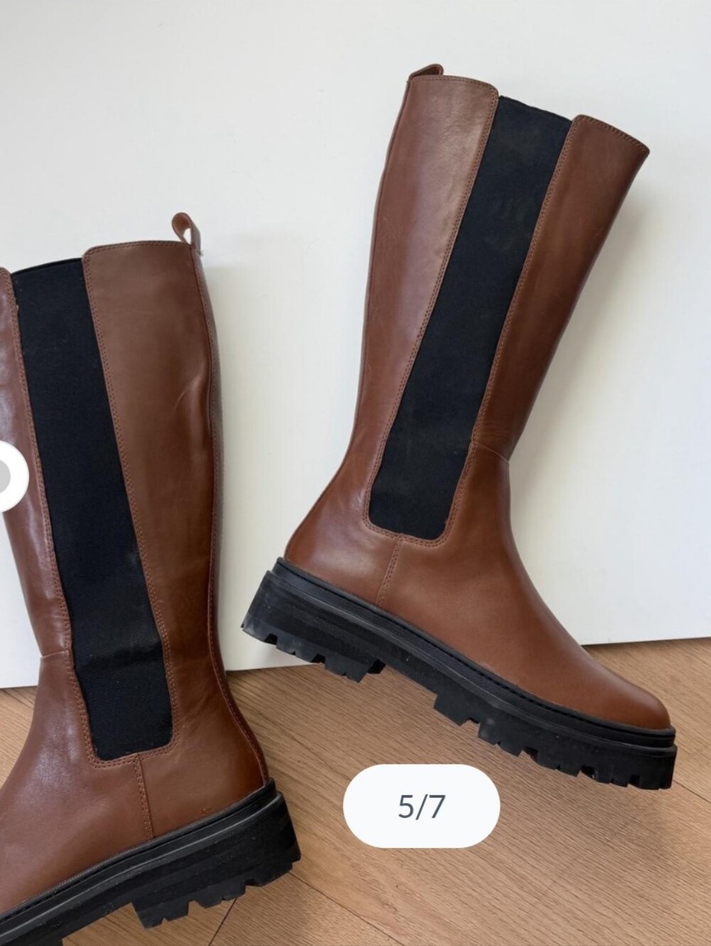 Madewell Brown Poppy Tall Lugsole Boots - Picture 5 of 8